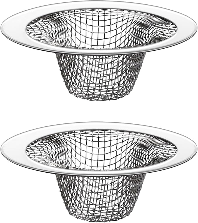 HNYYZL 2.125" Top / 1" Basket Small Drain Strainer, 2Pcs Sink Bathroom Drain Hair Catcher,RV Sink, Stainless Steel Drain Filter
