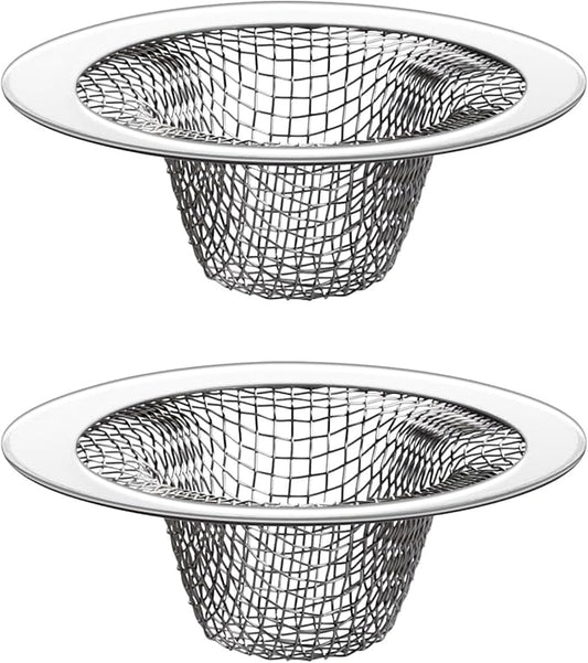 HNYYZL 2.125" Top / 1" Basket Small Drain Strainer, 2Pcs Sink Bathroom Drain Hair Catcher,RV Sink, Stainless Steel Drain Filter