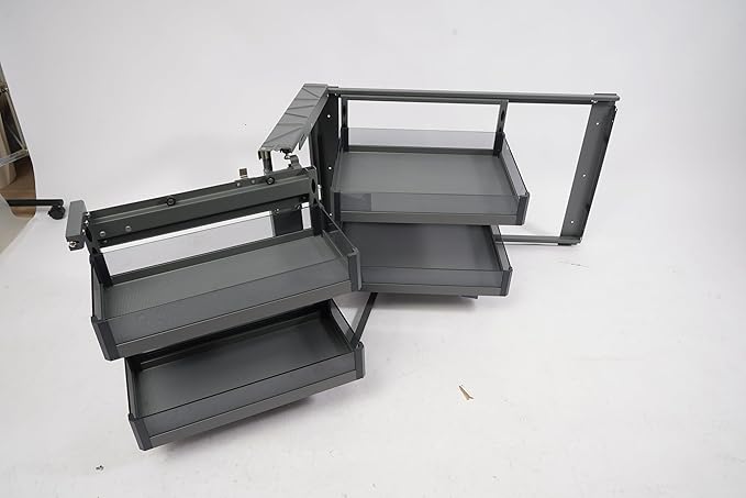 2 Tiers Blind Corner Cabinet Pull out with 4 Detachable Shelves, Corner Cabinet Pull out Left or Right for 14 Inch Opening
