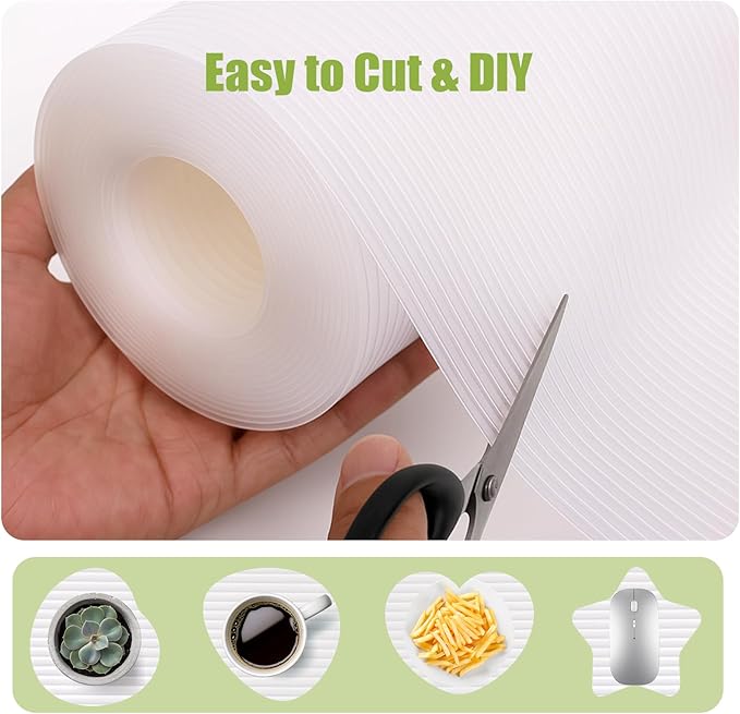 Shelf Liner 36 Inches Wide, Non-Slip Cabinet Liner Thickened, Washable Under Sink Mat, Non Adhesive Drawers Liner for Kitchen Cabinet, Shelves, Refrigerator, Desks, Clear, 36 Inches x 20 FT