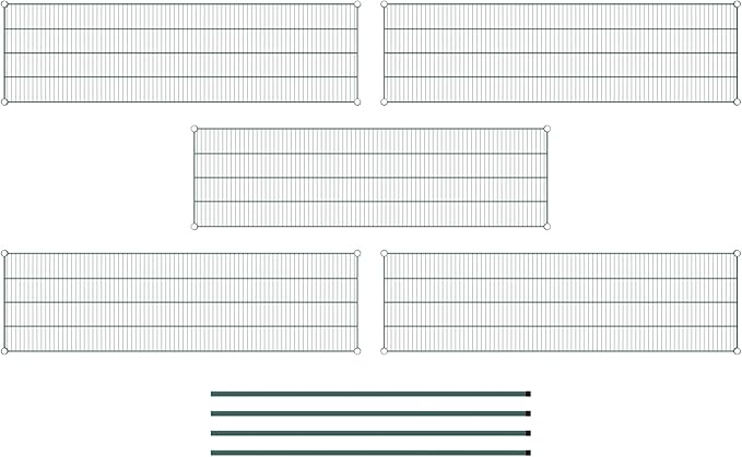 Commercial NSF Listed Green Epoxy Stationary Wire Shelving Kit 21" x 72" x 64", with 5 Shelves Perfect for Warehouse, Walk-in Refrigerator, Freezer, Grocery Store, Restaurant, Dishroom