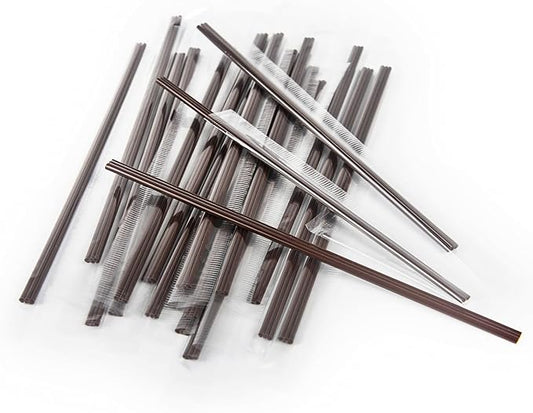 KBG Coffee Stir Sticks 200 PCS, 6.7 Inch Three Hole Disposable Plastic Sip Stir Sticks, Individually Wrapped Cocktail Stirrers