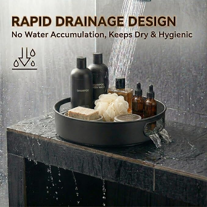 Cologne Organizer for Men,360°Rotating Bathroom Organizer Countertop, Perfume Organizer,Vanity Tray for Perfume,Skincare, Shaving Kit,Bathroom Storage, Gift for Men(Round)
