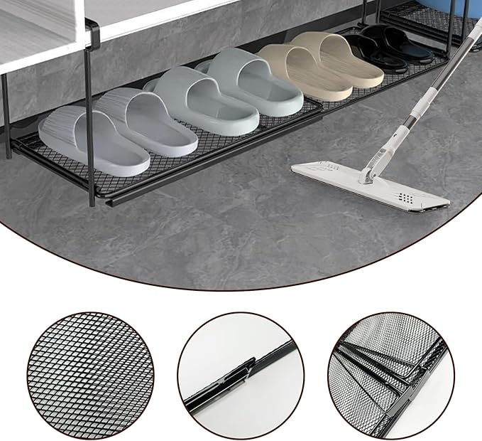 2 Pack Under Shelf Storage Basket,Undershelf Storage Basket,Clip on Basket,Space Saving Organizer for Counter,Bookshelf,Home Storage