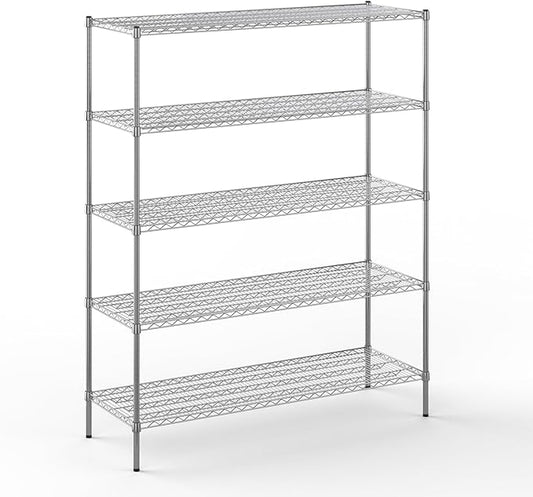 21" Deep x 60" Wide x 74" Height Wire Shelving Kit | 5-Tier | NSF Commercial Storage Rack Unit