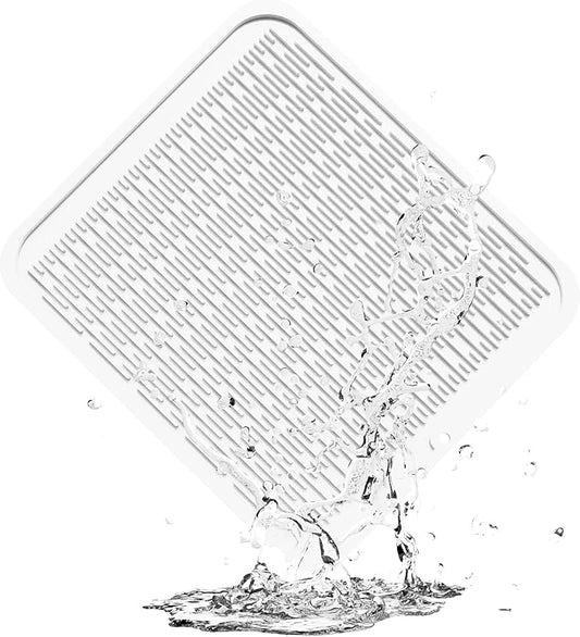 ZLR Large Silicone Dish Drying Mat (16" x 18") - XL Heavy Duty Drainboard Mat for Pots, Pans & Family Loads - Heat Resistant Trivet & Counter Protector, Easy Clean (Milk White)