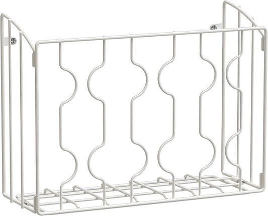 SIMPLE HOUSEWARE Wall Door Mount Kitchen Wrap Organizer Rack, White