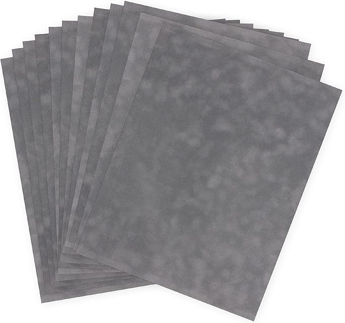 S.E.I Charcoal Velvet Paper, Felt Fabric For Drawer and Jewelry Box Liner, 8.5" x 11" - 12 Sheets