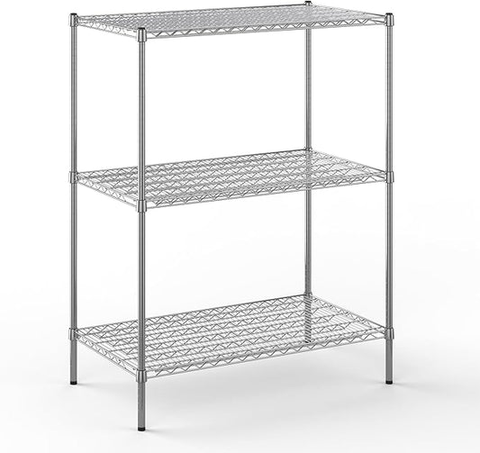 24" Deep x 42" Wide x 54" Height Wire Shelving Kit | 3-Tier | NSF Commercial Storage Rack Unit