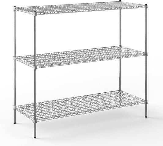 24" Deep x 60" Wide x 54" Height Wire Shelving Kit | 3-Tier | NSF Commercial Storage Rack Unit