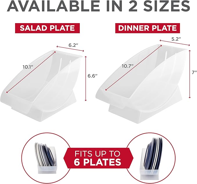Jumbl 10-Inch Veritcal Salad Plate, Dessert Plate Holder, Cabinet Space Saver and Organizer, Plastic Plate Cradle pefect for small cabinet storage, RV's, apartments. Comes with 1 Cradle