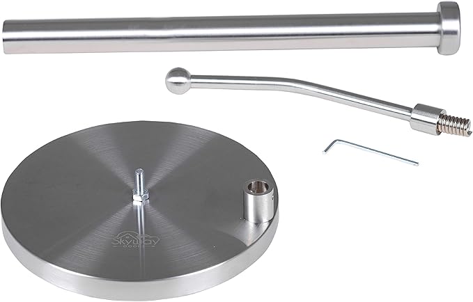 Stainless Steel Paper Towel Holder with Tension Arm – Heavy Weighted Countertop Kitchen Roll Holder, One-Hand Tear Design, Modern Metal Paper Towel Stand