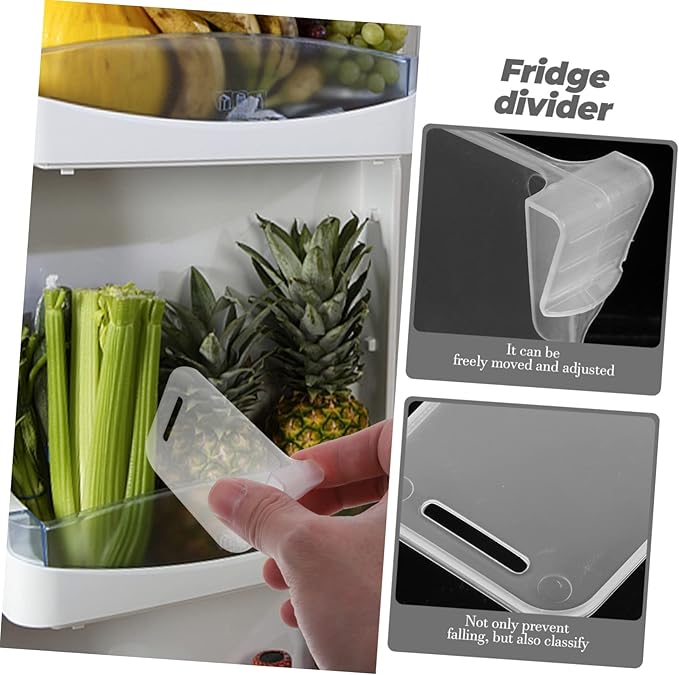 CHILDWEET Refrigerator Door Dividers 40Pcs Transparent Fridge Shelf Separators Adjustable Plastic Dividers for Household Freezer Organization and Kitchen Storage