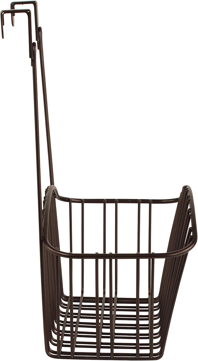 Spectrum Contempo Arched Over the Door Cabinet Organizer Storage Basket for Kitchen Bathroom Under Sink Storage, Fits Most Cabinet Doors Heavy Duty Steel Wire Hanging Basket Kitchen Organizer, Bronze