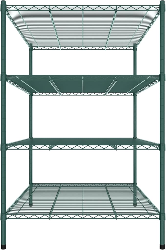 Commercial NSF Listed Green Epoxy Stationary Wire Shelving Kit 36" x 54" x 54", with 4 Shelves Perfect for Warehouse, Walk-in Refrigerator, Freezer, Grocery Store, Restaurant, Dishroom