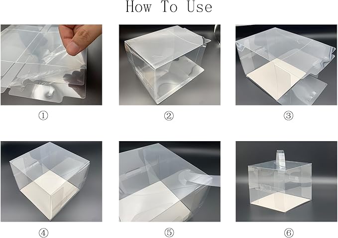 25 Pcs 6x6x5 Inch Clear Cake Boxes with Handle & Cake Boards, Easy Carrying Plastic Cake Containers, Cake Holder Carriers for Birthday Christmas Birthday Wedding, Party, Gift