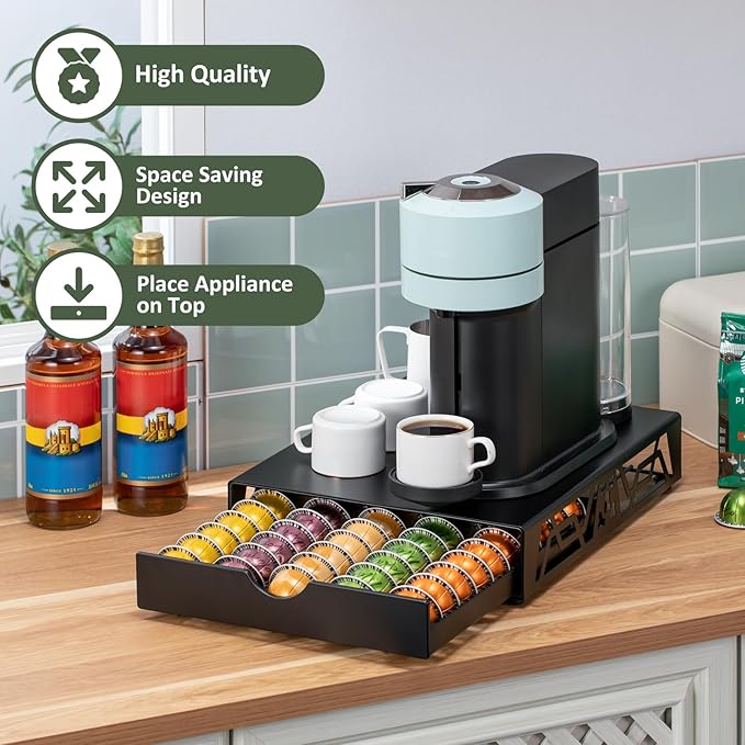 Rice rat Nespresso Pod Holder Pod Drawer Cabinet Pod Storage Rack For Counter,(50 Pods)