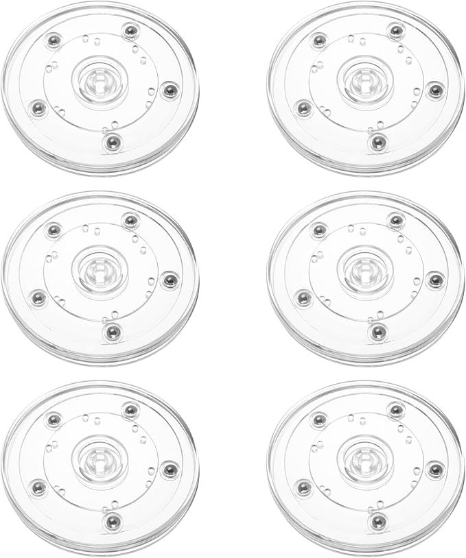 6 Pack 4 inch Small Lazy Susan, Lazy Susan Turntable Organizer Acrylic Cookie Turntable for Kitchen Spice Rack Table Cake Kitchen Pantry Decorating