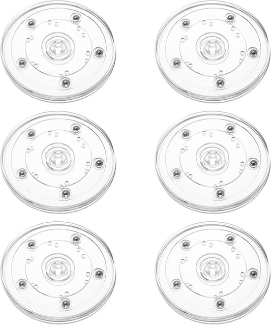 6 Pack 4 inch Small Lazy Susan, Lazy Susan Turntable Organizer Acrylic Cookie Turntable for Kitchen Spice Rack Table Cake Kitchen Pantry Decorating