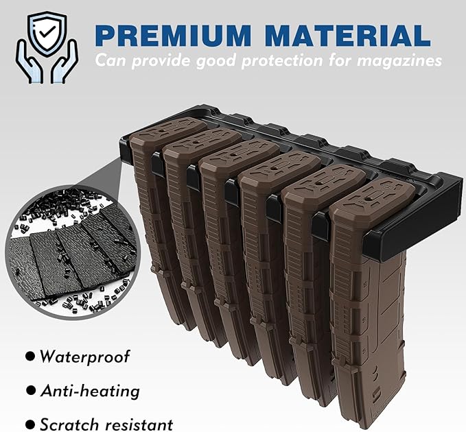 PMAG Rack Wall Mount,Mag Holder|AR Magazine Hodler|Wall Mount Display Mag Storage,Home Magazine Storage Rack,Mag Rack for Gun Safe,Locker,Cabinet,Wall