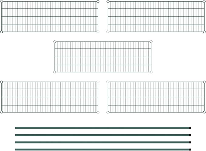 Commercial NSF Listed Green Epoxy Stationary Wire Shelving Kit 18" x 54" x 96", with 5 Shelves Perfect for Warehouse, Walk-in Refrigerator, Freezer, Grocery Store, Restaurant, Dishroom