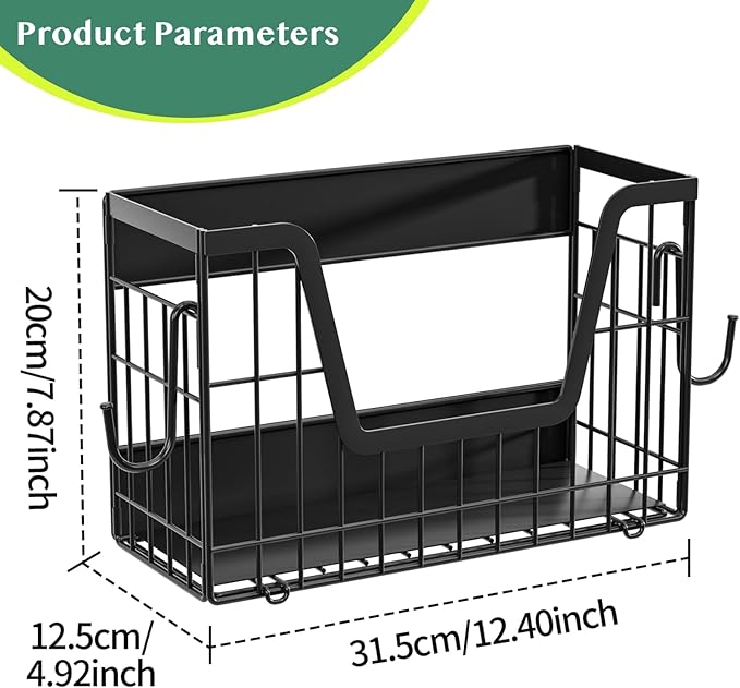 OSOVGO Magnetic Spice Rack, Magnetic Shelf for Fridge, Pantry Organizers & Storage, Kitchen Organization, Fridge Organizer, Kitchen Organizers and Storage, Magnetic Paper Towel Holder, (Black)