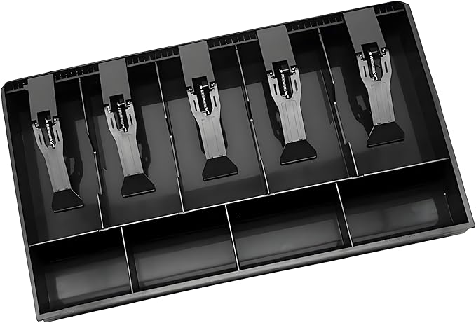 Cash Register Drawer Insert Tray with for Money Storage, Banks Supermarkets Stores,Black (5 Bill & 4 Coin)