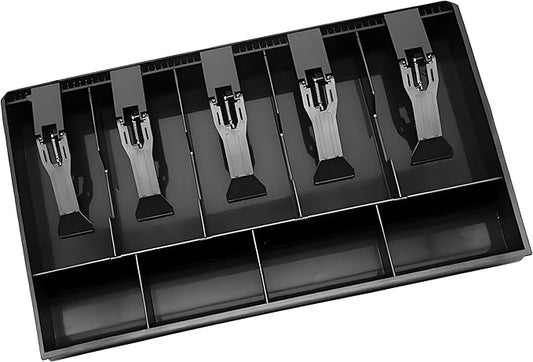 Cash Register Drawer Insert Tray with for Money Storage, Banks Supermarkets Stores,Black (5 Bill & 4 Coin)