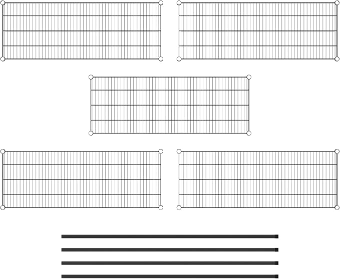 Commercial NSF Listed Black Epoxy Stationary Wire Shelving Kit 18" x 48" x 64", with 5 Shelves Perfect for Warehouse, Walk-in Refrigerator, Freezer, Grocery Store, Restaurant, Dishroom