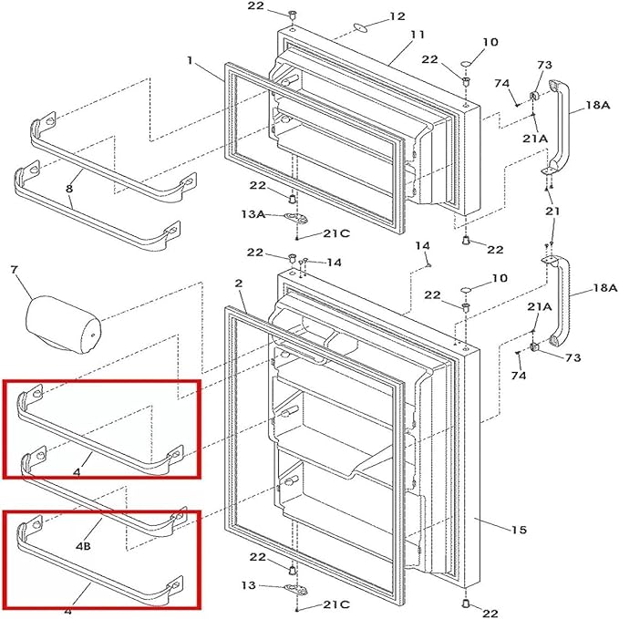 240534901 Door Shelf - for Frigidaire Refrigerator Door shelves - Fridge door condiments beverages organizer - Refrigerator door Shelf replacement - Fridge plastic shelves - W 24-3/4 in