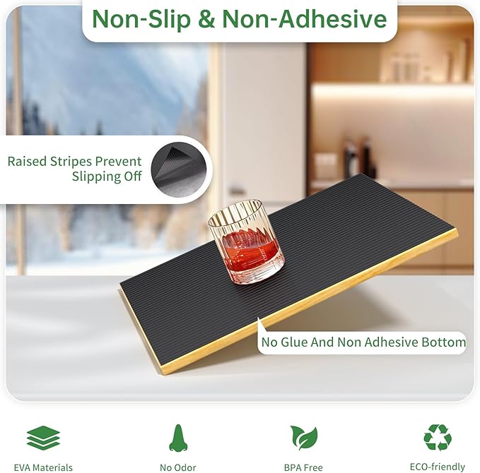 Shelf and Drawer Liner for Kitchen Cabinet, Non-Adhesive 12in x 120in Waterproof Durable Thickened EVA Material Easy-to-Cut Contact Paper Non Slip Mat for Refrigerator, Cupboard, Dresser