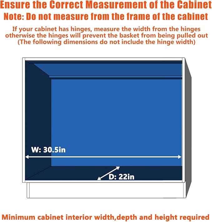 LOVMOR Pull Out Cabinet Organizer and Storage 30" W x 21½" D, Slide Out Shelves for Kitchen Cabinets
