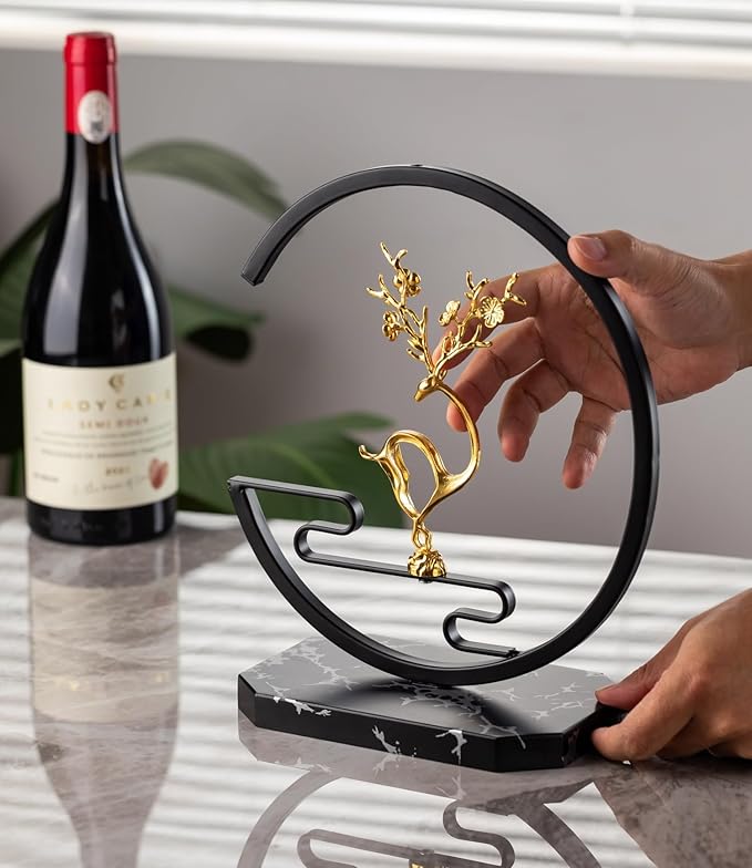 Homya Wine Rack - Under Cabinet Goblet Wine Bottle Holder Glass Storage Rack Metal Storage Rack for Easy Access and Storage of Wine Glasses Fortune Deer Edition 6 Glasses，High-end Wine Rack