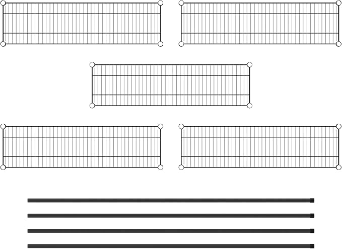 Commercial NSF Listed Black Epoxy Stationary Wire Shelving Kit 12" x 42" x 74", with 5 Shelves Perfect for Warehouse, Walk-in Refrigerator, Freezer, Grocery Store, Restaurant, Dishroom