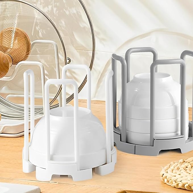 Retractable Dish Oganizer,Simplicity ABS and PP Material RV Dish Storage Bowl Holder,White Bowl Organizer for Kitchen Cabinets Chopsticks Storage Rack