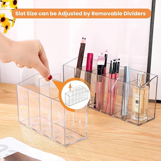 2 PACK Drink Packet Organizer with Removable Divider & Compartment, Water Packet Organizers Container Storage, Lazy Susan Organizer for Powder Packets, Water Packets, Drink Mixes&Tea Box
