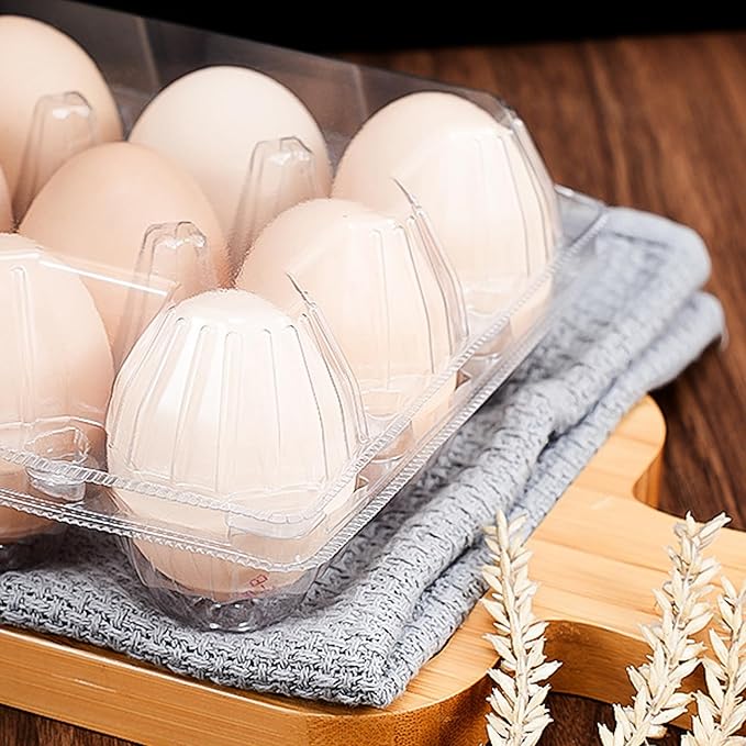 Haploon 120 Pcs Plastic Egg Cartons 3x4 Grids 12 Count Clear Empty Egg Cartons Cheap Bulk, Reusable Egg Holder Trays for Refrigerator Storage, Chicken Farm, Farmers Markets Display