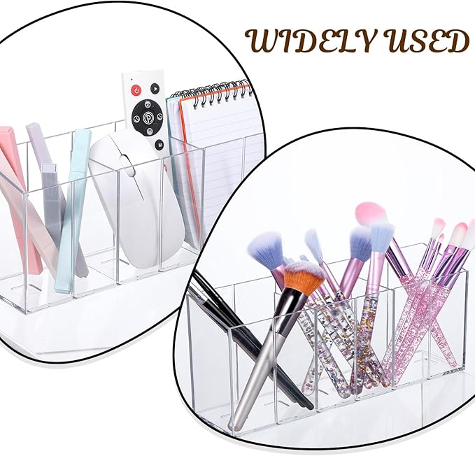 2 Pcs Drink Packet Organizer, Water Flavor Packet Organizer with Removable Dividers, 6-Compartment Clear PET Storage Box for Pantry, Kitchen, Office - 10.28 x 2.52 x 4.37 Inches