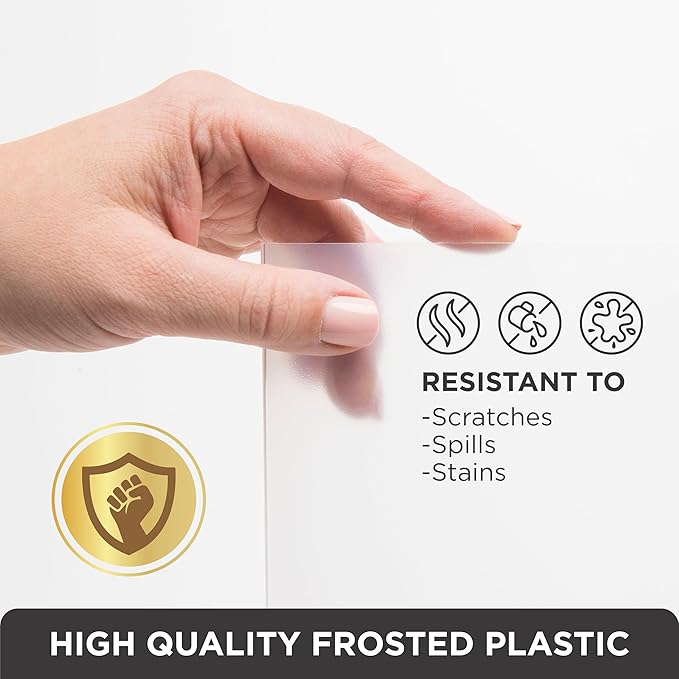 HOLDN' STORAGE Hard Plastic Liner for Pull Out Shelf, Fits Pull Out Cabinet Organizer 13" W x 20" L - Shelf Protector Liner, Clear Frosted - Pack of 4