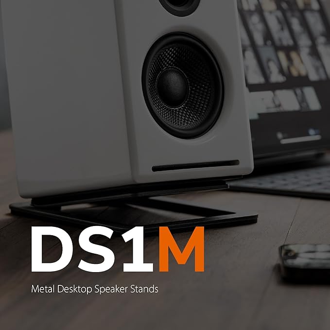 Audioengine DS1M Metal Speaker Stands Pair - Tilted for Desktop PC Speakers, Studio and Bookshelf Speakers