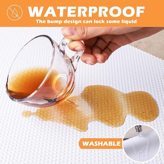 FLPMIX Shelf Liners for Kitchen Cabinets: 23" Wide Waterproof Under Sink Mats - Non-Adhesive Easy to Cut Large Drawer Liner for Pantry Cupboard 23" x 300" White
