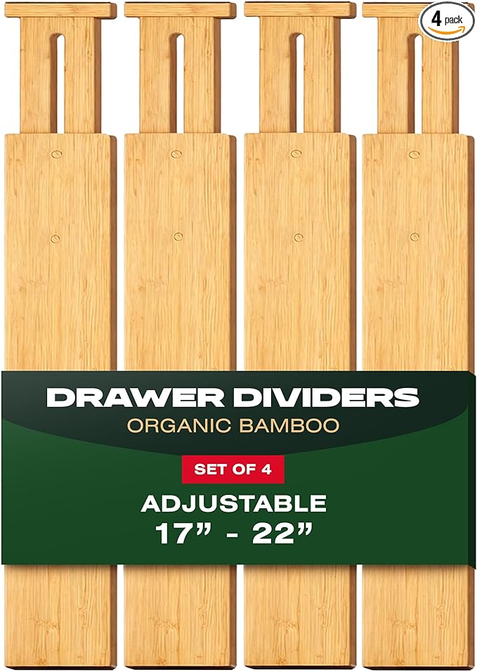 ROYAL CRAFT WOOD Adjustable Bamboo Drawer Dividers