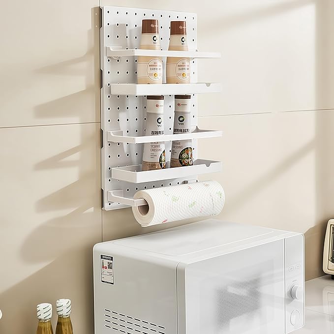 Spice Rack Organizer,Adhesive Shelf,No Drilling Kitchen Spice Holder and Organizer,Wall Mount Space-Saving Storage for Kitchen,Bathroom,Cabinets,Style1