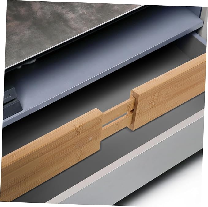 CHILDWEET Bamboo Drawer Dividers Retractable Separator Home Organization Expandable Drawer Partition