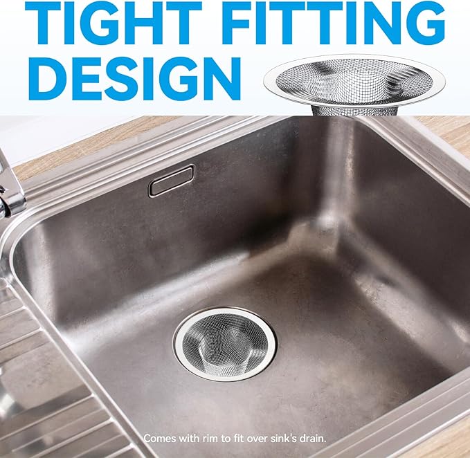 HNYYZL 4.5" Top / 2.5" and 2.125" Top / 1" Basket Drain Strainer, 4Pcs Sink Drain Hair Catcher, Bathroom Sink Drain Strainer