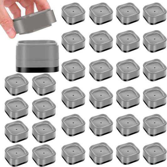32 Pack Furniture Risers 1, 2 or 3 Inch, Adjustable Bed Risers Heavy Duty For Table Desk Couch Chair Sofa Cabinet Bed Legs Dorm, Square Stackable Bed Raisers Blocks Lift Height 1", 2" or 3", Grey