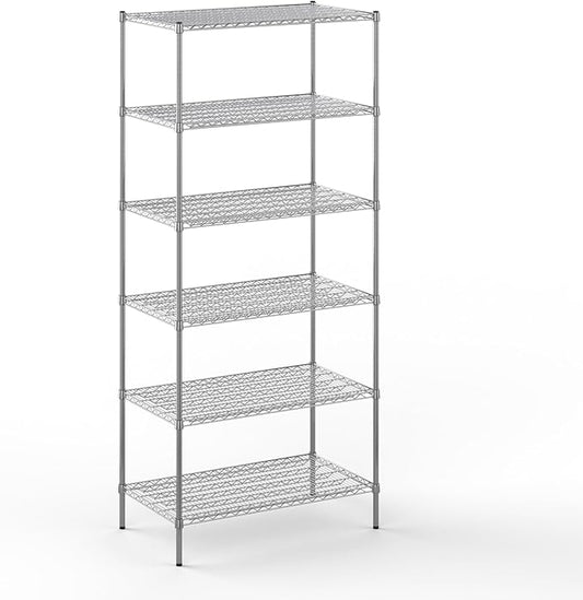 24" Deep x 42" Wide x 96" Height Wire Shelving Kit | 6-Tier | NSF Commercial Storage Rack Unit