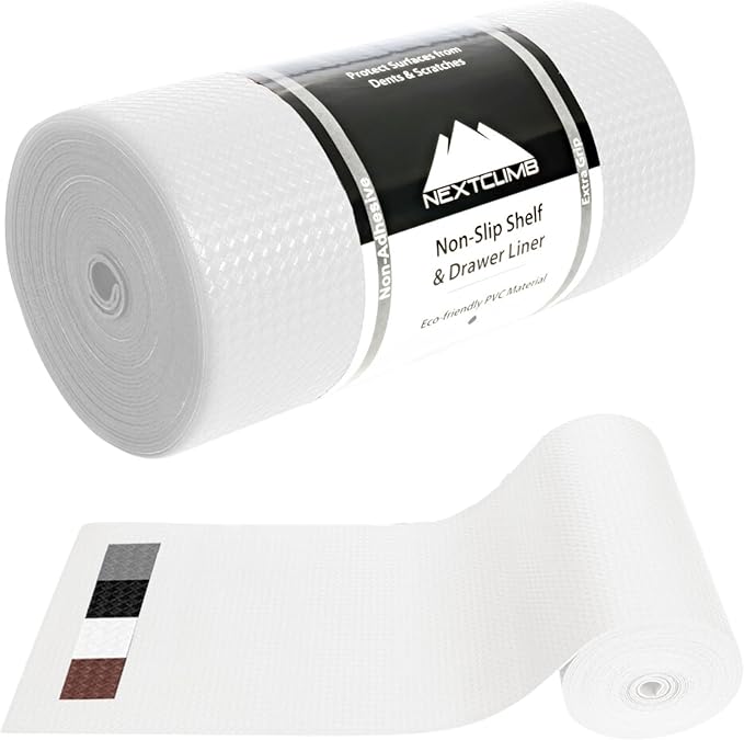 Shelf Liner, Drawer Liner & Kitchen Cabinet Liner – Thick Waterproof Rubber Refrigerator Liners, Fridge Mat, Wire Shelf Cover for Dresser, Pantry, Bathroom, Closet & Toolbox