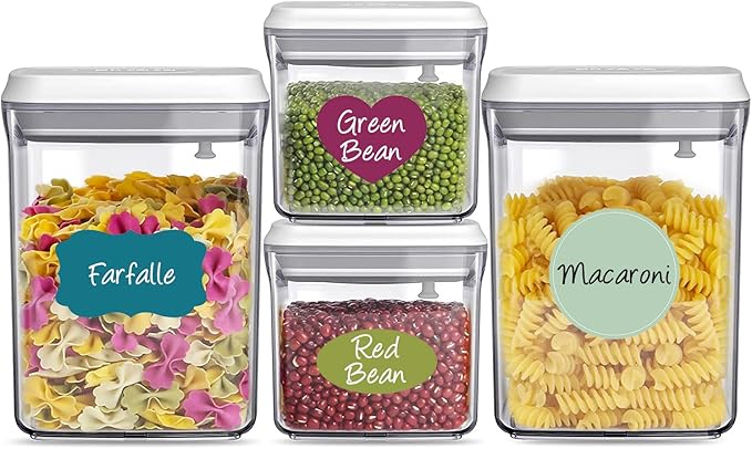 Colored Label Stickers, Removable Chalkboard Labels with 2 Markers, Waterproof Kitchen Labels Self-Adhesive Gift Tag Stickers for Mason Jar,Storage Bin,Food Container,Home Organization,168Pcs