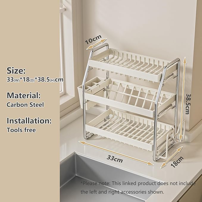 Spice Rack 3 Tier Kitchen Countertop Organiser Seasoning Rack Bathroom Tiered Shelf Skincare Standing Rack